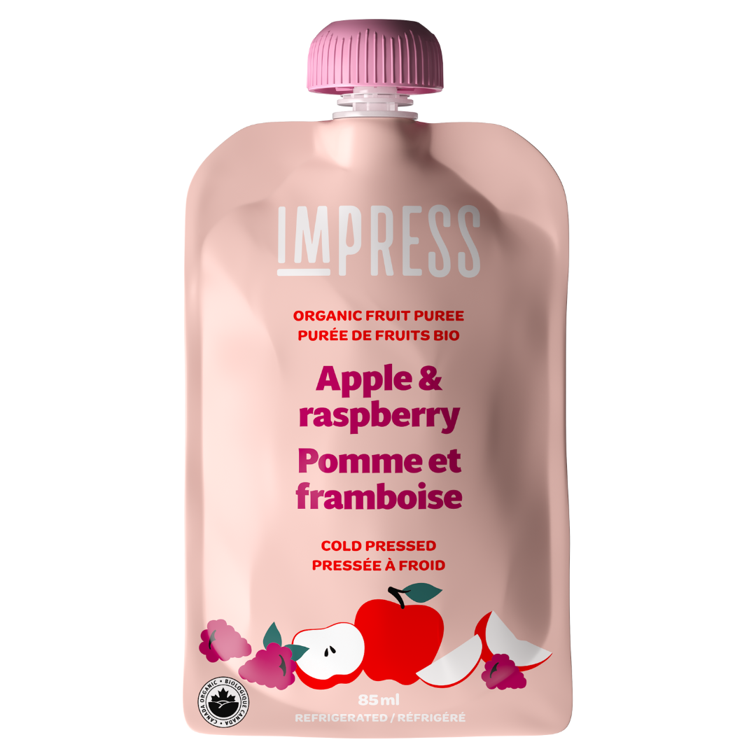 Raspberry and apple pouch