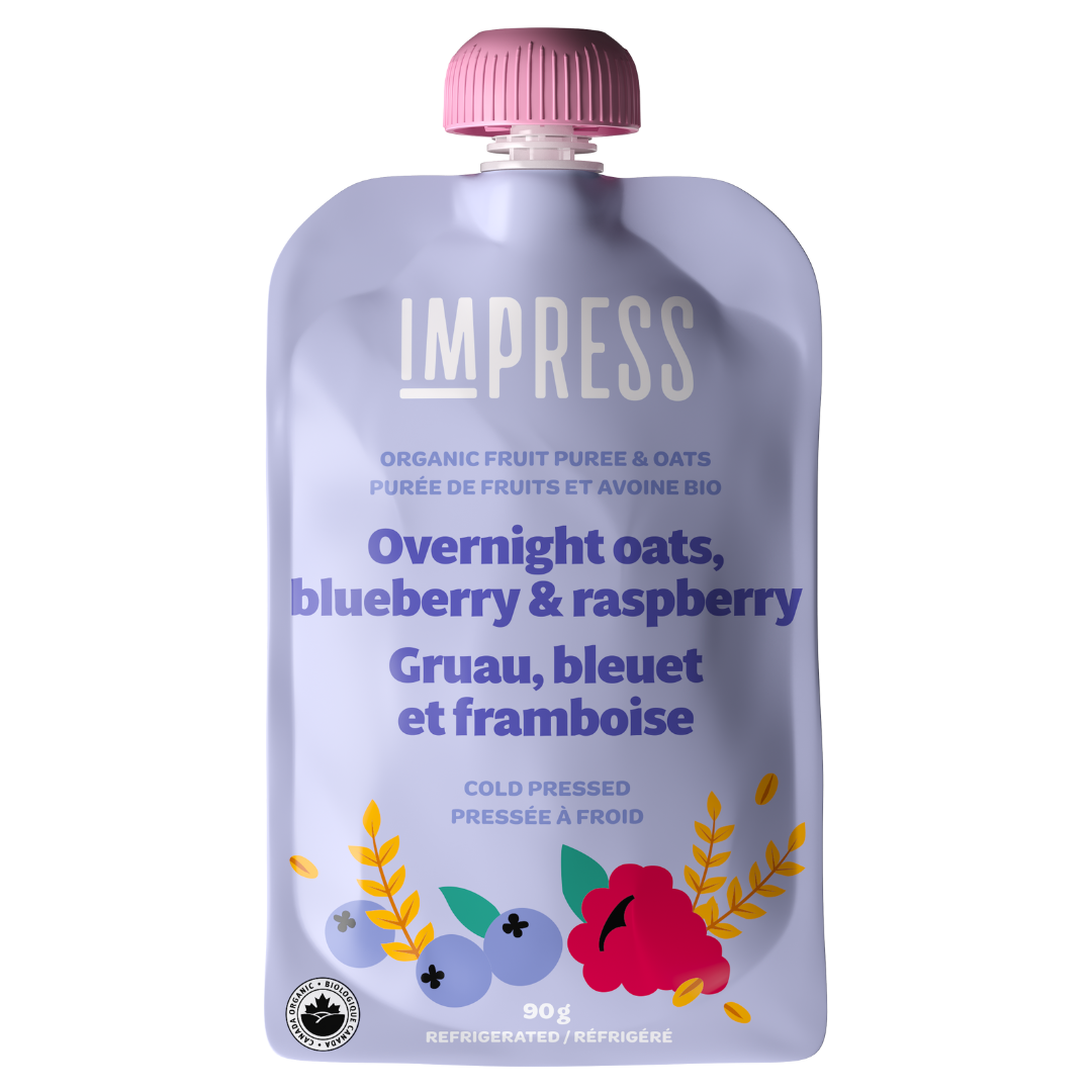 Overnight oats, blueberry & raspberry
